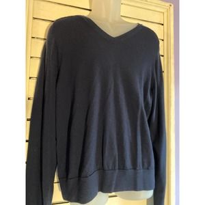 Brooks Brothers Red Fleece mens sweater size XXL v neck blue merino wool long sl